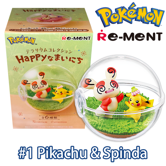 PIKACHU & SPINDA - Pokemon Terrarium Collection Happy Days RE-MENT #1 (NEW)