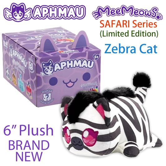 ZEBRA CAT - MeeMeows SAFARI Limited Edition from Aphmau (BRAND NEW) 6" Plush